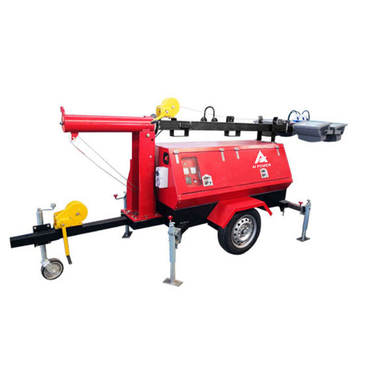 4X500W 5M Tower Flood Portable Light Tower Generator 10KW 9M